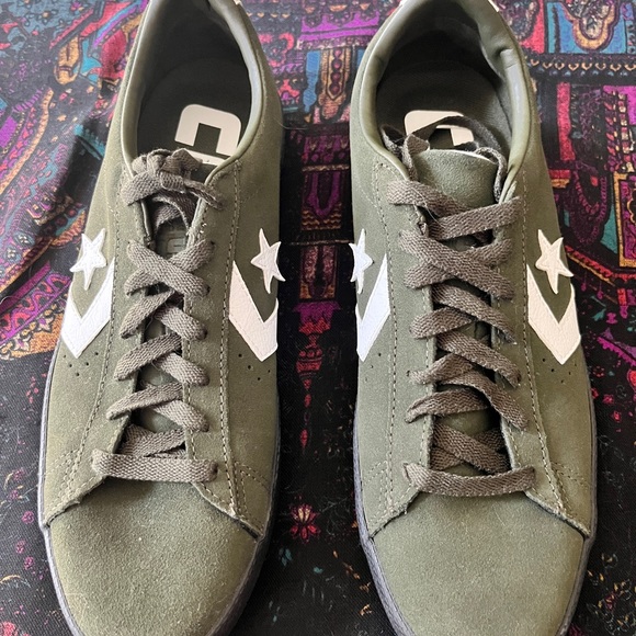 NWOB Converse Suede Army Green Skate Shoes - Men’s Size 9.5 - Picture 10 of 10